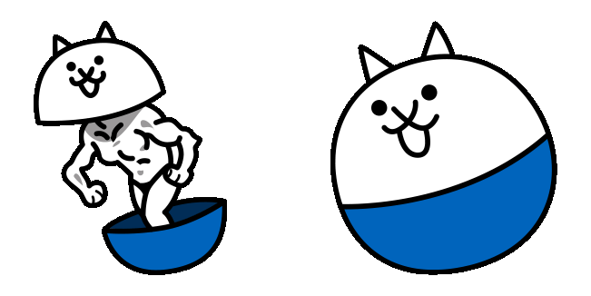 The Battle Cats Squish Ball Cat & Muscleman Cat Animated Cursor