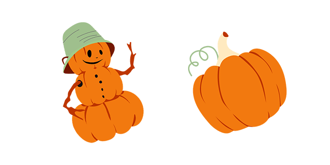 Fall Pumpkin Man & Orange Pumpkin Cursor