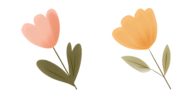Soft Pink & Yellow Tulips Cursor