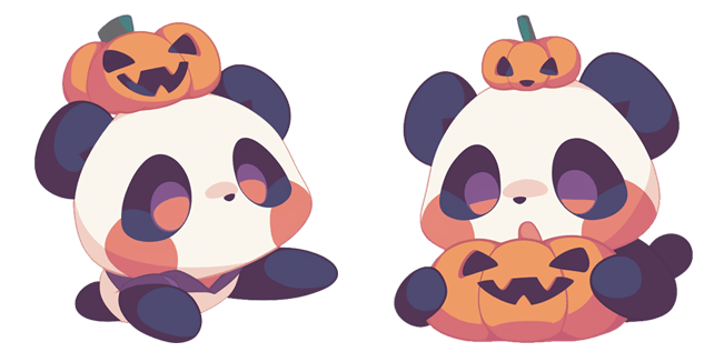 Kawaii Halloween Panda Cursor