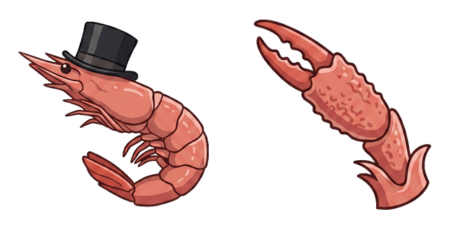 Fancy Shrimp in Top Hat & Claw Cursor