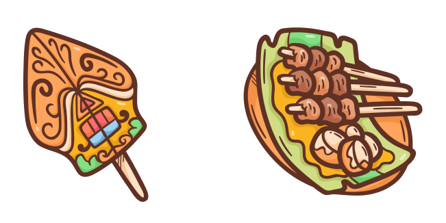 Indonesia Wayang Gunungan & Satay Food Animated Cursor