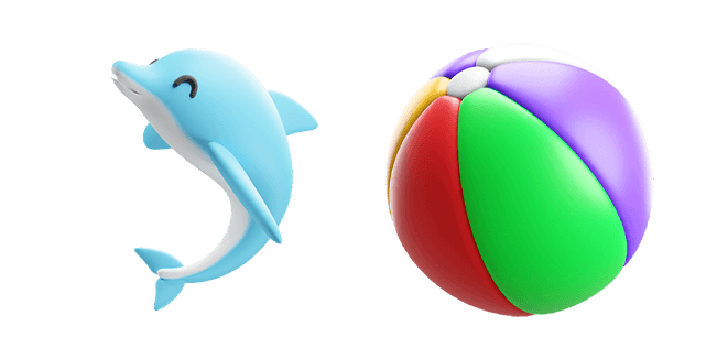 Cute Dolphin & Beach Ball 3D Cursor