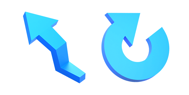 Blue ZigZag Arrow & Reload Arrow 3D Cursor