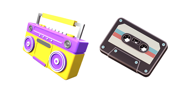 Boombox & Cassette Tape 3D Cursor