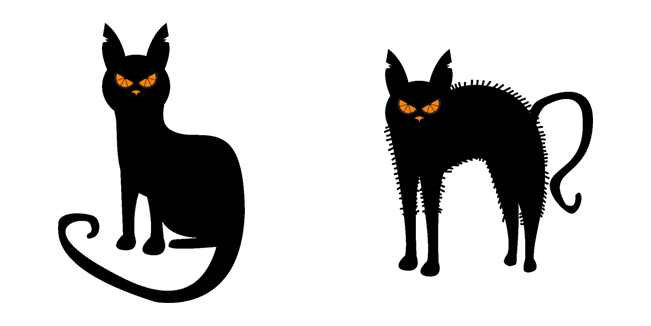 Halloween Black Cat with Orange Eyes Cursor