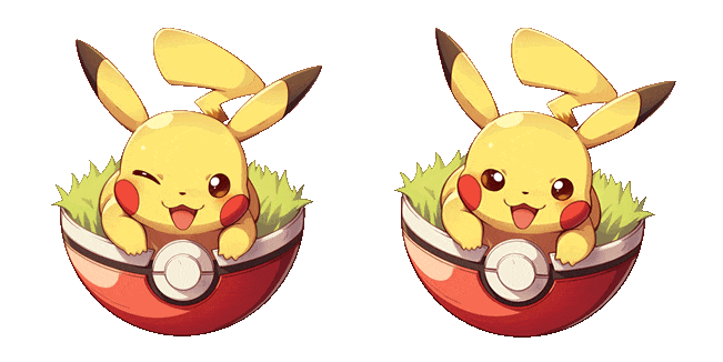 Pokemon Winking Pikachu in Pokeball Animated Cursor