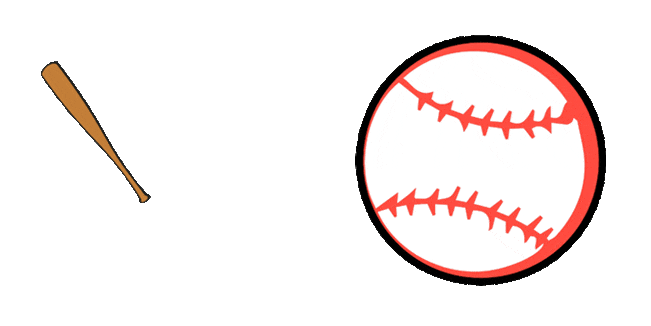 Baseball Bat Hitting Ball Animated Cursor