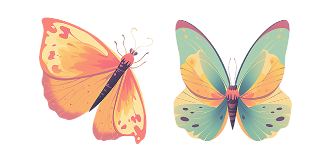 Beautiful Colorful Butterflies Cursor