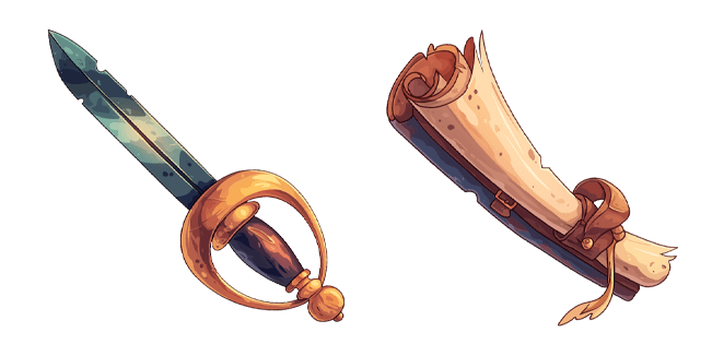 Pirate Sword & Treasure Map Cursor