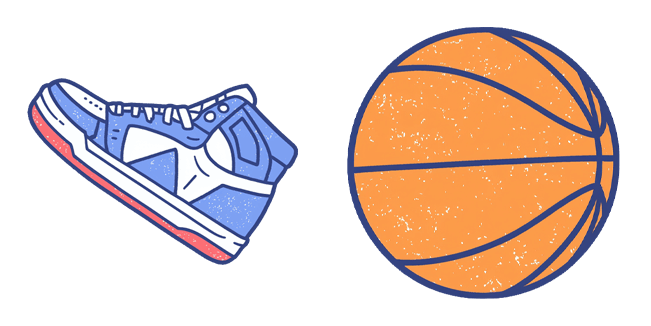 Blue High Top Sneaker & Basketball Ball Cursor
