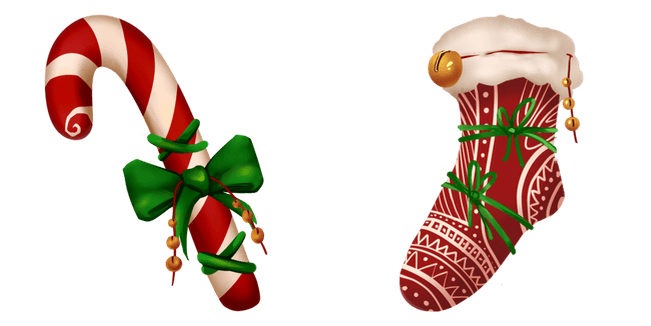 Christmas Candy Cane & Sock Cursor