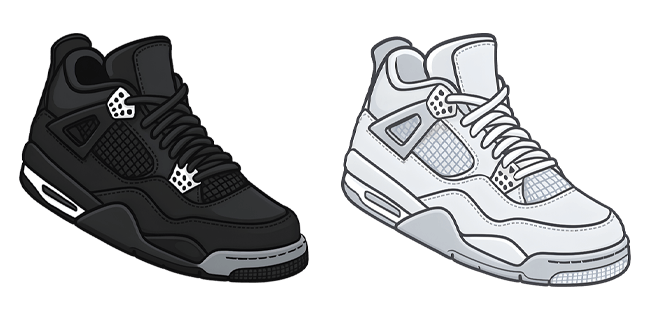 Black & White Air Jordan 4 Retro Cursor