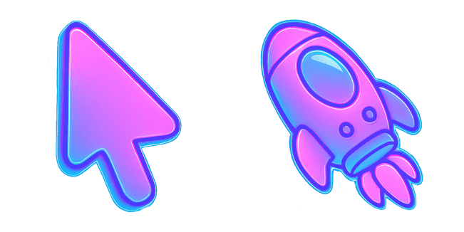 Neon Gradient Arrow & Rocket Cursor