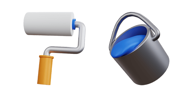 Paint Roller & Paint Bucket 3D Cursor