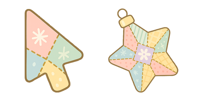 Pastel Patchwork Arrow & Christmas Star Cursor