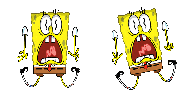 Scared SpongeBob Animated Cursor