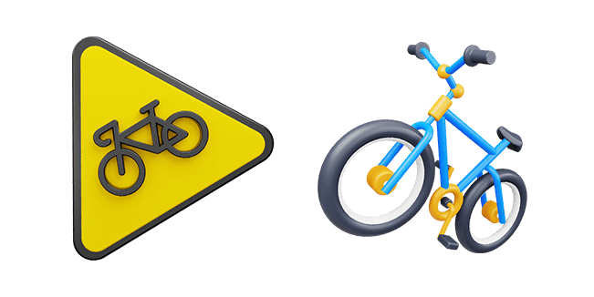 Bike Lane Sign & Bicycle 3D Cursor