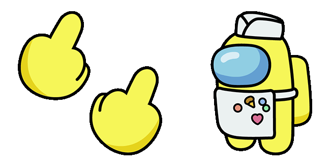 Among Us Series Yellow & Middle Fingers Animated Cursor