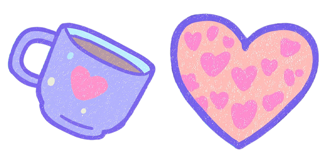 Pastel Love Cup & Heart Cursor