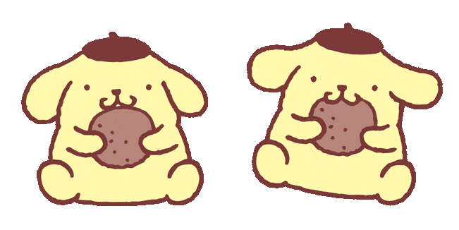 Sanrio Pompompurin Eating Cookies Animated Cursor