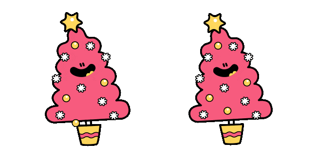 Funny Pinky Christmas Tree Animated Cursor