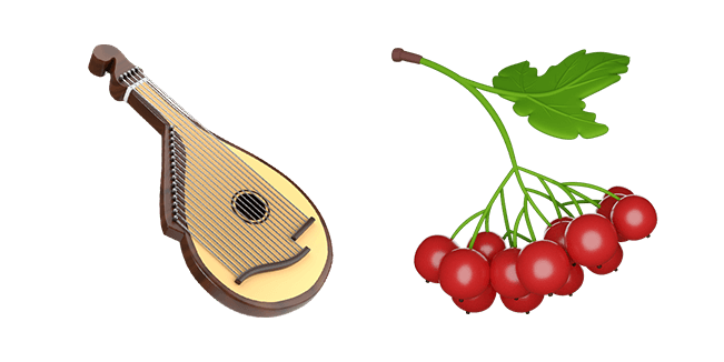 Ukrainian Bandura & Guelder Rose 3D Cursor