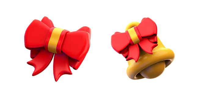 Red Bow & Christmas Bell 3D Cursor
