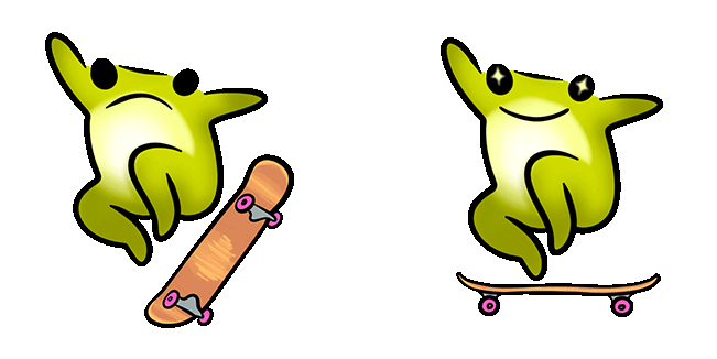 Cute Frog SK8 Animated Cursor