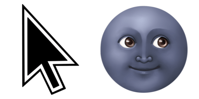 New Moon Face Emoji macOS Cursor