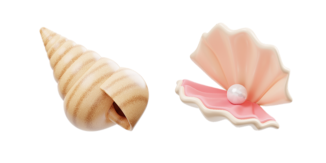 Sea Shell & Pearl Shell 3D Cursor