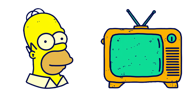 The Simpsons Homer Simpson & Retro TV Cursor