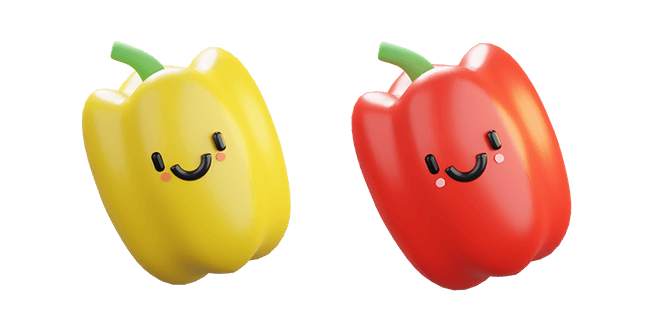 Yellow & Red Bell Pepper 3D Cursor