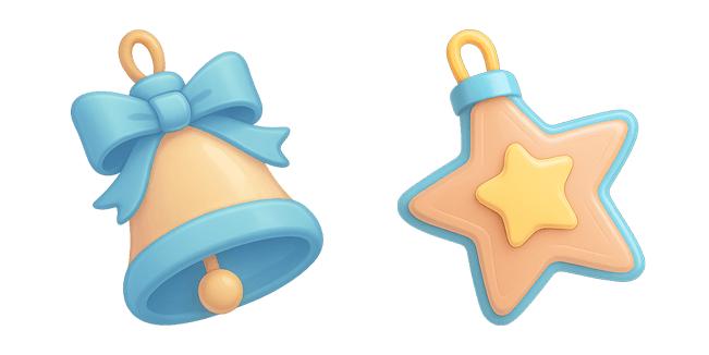 Pastel Christmas Bell & Star Cursor
