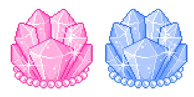 Pink & Blue Crystal Pixel Animated Cursor