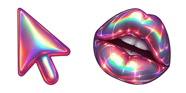 Holographic Arrow & Lips Cursor