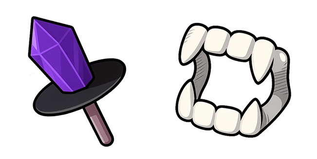 Halloween Purple Candy & Vampire Fangs Cursor