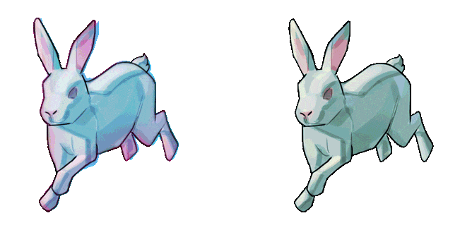 Pink & Blue Neon Rabbit Animated Cursor