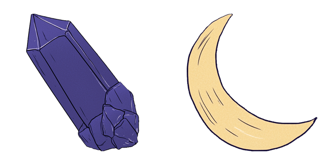 Purple Crystal & Crescent Moon Cursor