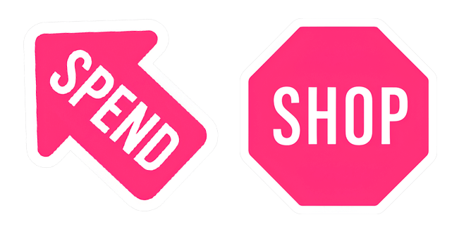 Pink Aesthetic Shopping Road Signs Cursor