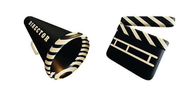 Director Speaker & Movie Clapperboard 3D Cursor