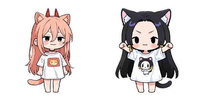 Chibi Power & Boa Hancock One Piece x Chainsaw Man Cursor