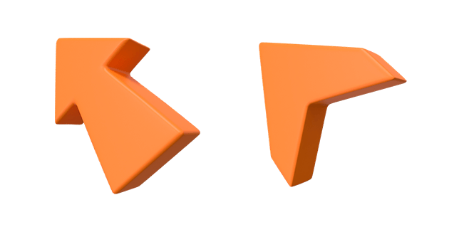 Orange Arrow & Pointer 3D Cursor