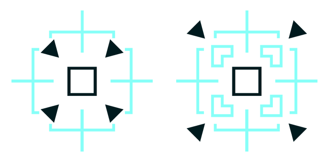 Aqua Quad-Core Crosshair Cursor
