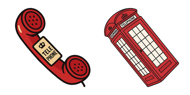 Retro British Telephone Booth Cursor