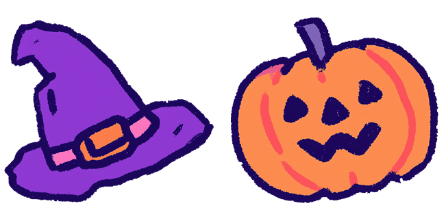 Halloween Witch Hat & Jack-o-Lantern Cursor