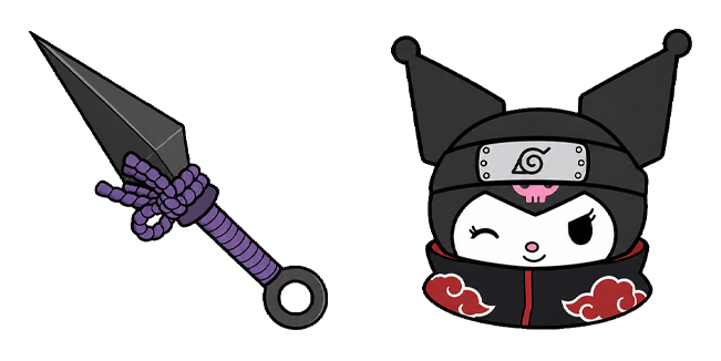 Kuromi & Naruto Crossover Akatsuki Cloak & Kunai Dagger Cursor