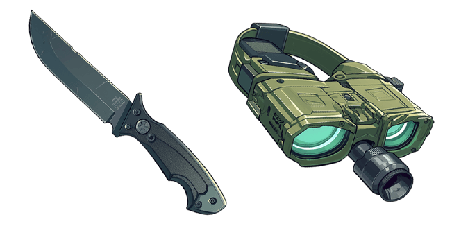 Tactical Knife & Night Vision Device Cursor