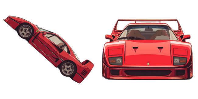 Iconic Red Ferrari F40 Cursor