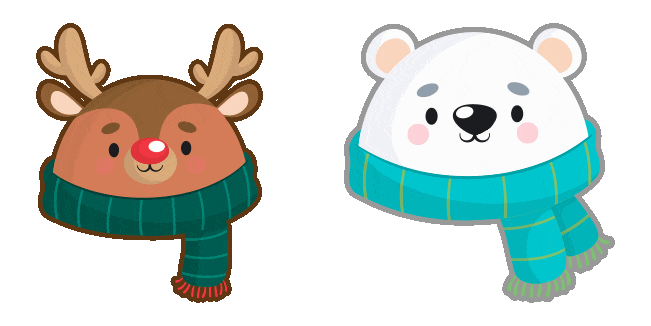 Christmas Cute Reindeer & White Bear Animated Cursor